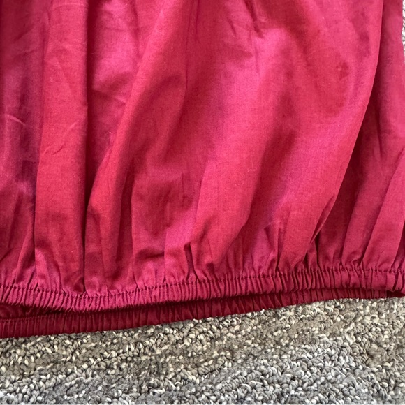 Calypso St. Barth Burgundy Lace Blouse Vacation Island Style Feminine Cotton Med - Picture 6 of 10